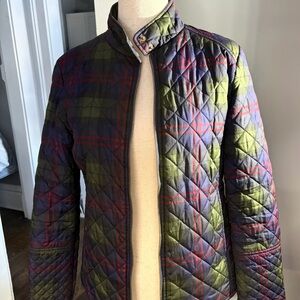 Vintage Faded Glory, Navy, Purple, and Green Polyester Jacket, Women's Size M  #